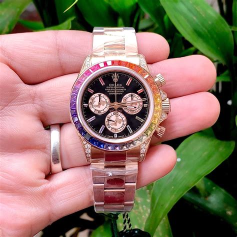 rolex daytona raingold 9655 price in india|rolex cosmograph daytona rainbow price.